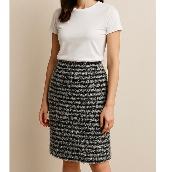 Vintage St. John Textured Knit Tweed knit Pencil Skirt Size 14 old money classic - Picture 1 of 14